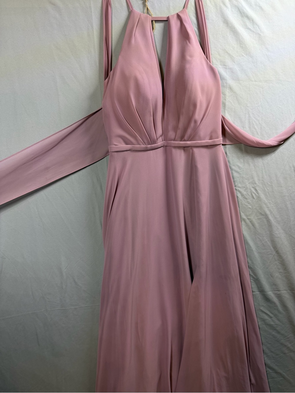 Azazie Dusty Rose Halter Maxi Dress